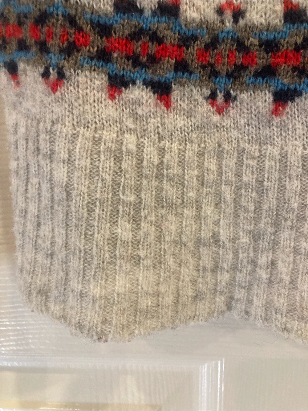 American Eagle Outfitters Women's Gray Fair Isle Crewneck Sweater - Picture 6 of 9